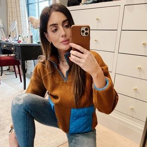 Madewell Fleece Quilted Pocket Popover Jacket